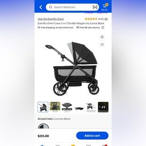 EVENFLO OMNI CREW 3-in-1 Stroller Wagon with Adjustable Canop